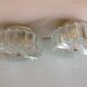 Paire de plafonniers ronds en verre structuré / vintage  années 60-70