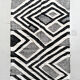Kilim Berber Moroccan ecru with black graphic patterns 253x158cm