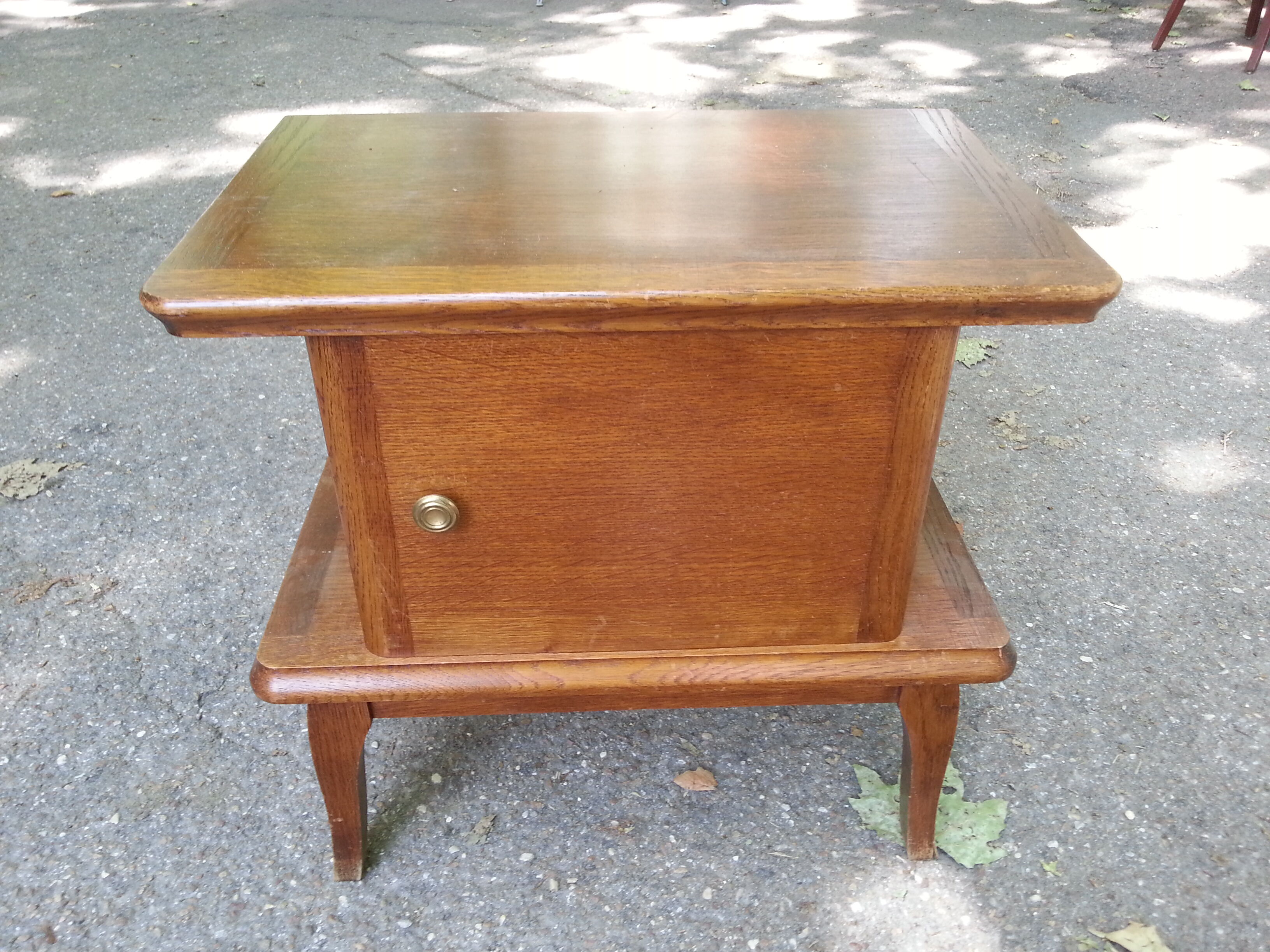 1950s oak bedside