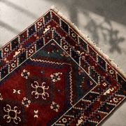Vintage Red Hand-Woven Oriental Afghan Rug, 1970s