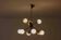 Impressive brass chandelier with opaline globes, Italy 1960s