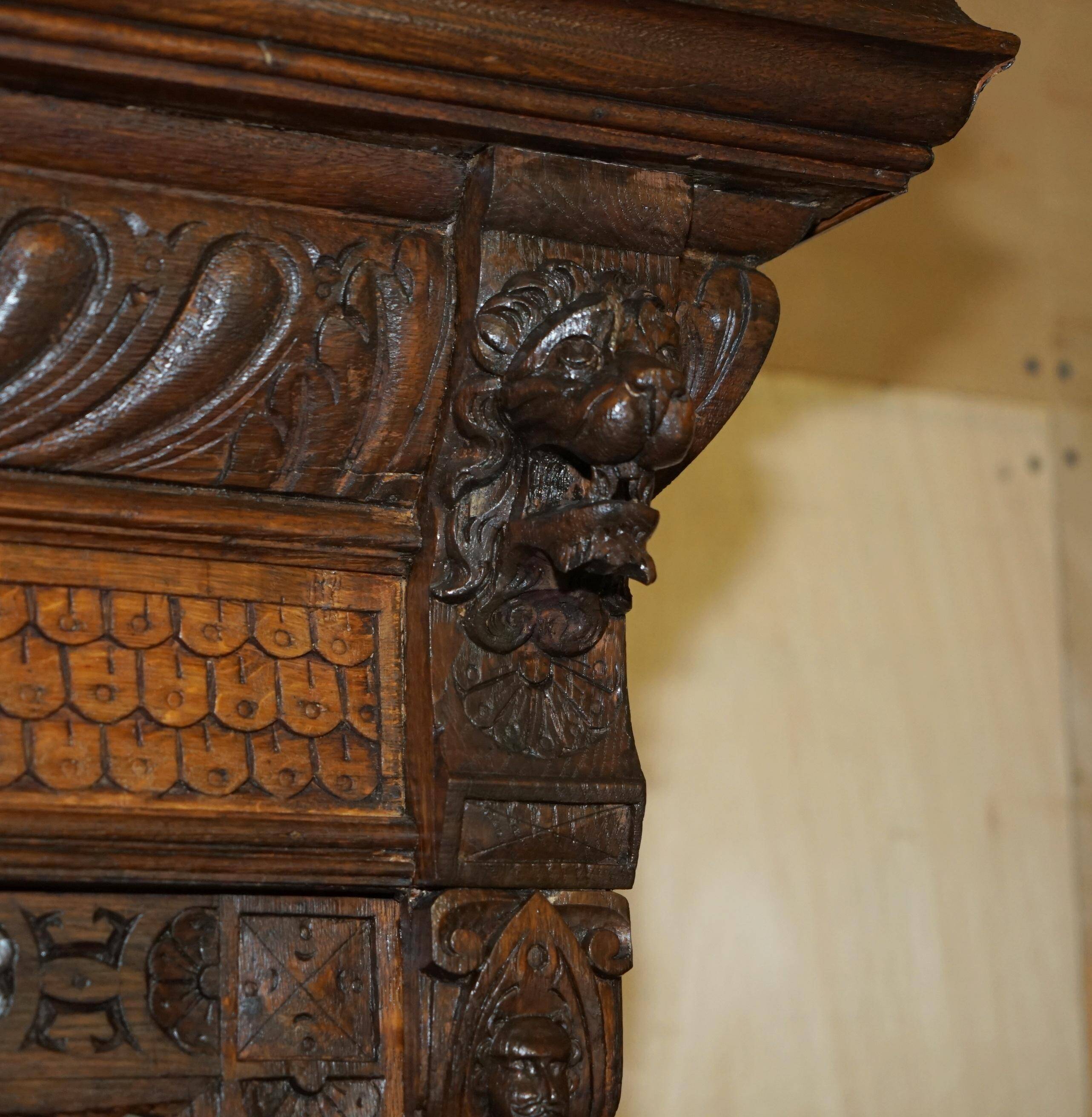 Pair of Victorian Jacobean Gothic Revival bookcases