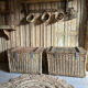 Old wicker moving trunk