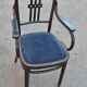 Pair of chairs time-blackened wooden 1900 Blue Velvet