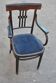 Pair of chairs time-blackened wooden 1900 Blue Velvet