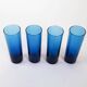 Set of cobalt glasses, Italian design, 1970s, manufactured in Italy