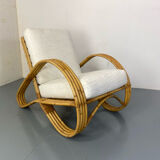 Fauteuil en rotin de Rohé Noordwolde, années 1950
