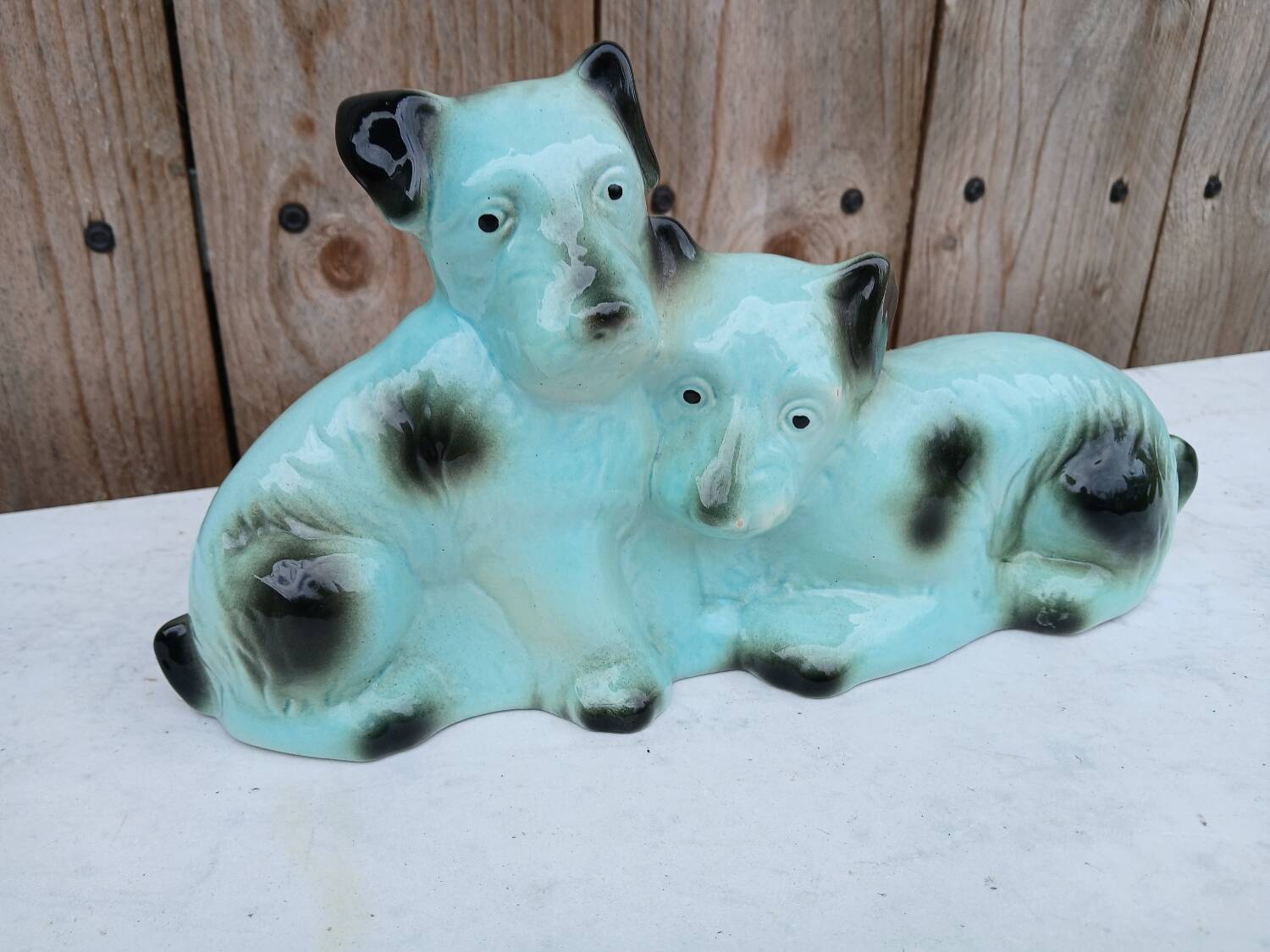 Art Deco ceramic animal statue - dogs