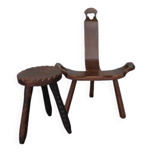 Chaise et tabouret vintage - 1970
