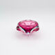 Bohême Crystal Pocket Bowl Hospodka Raspberry and Blue Reflections 1960