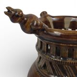 Deceptive pitcher in stoneware signed Jean-Claude Seguin (1954-)