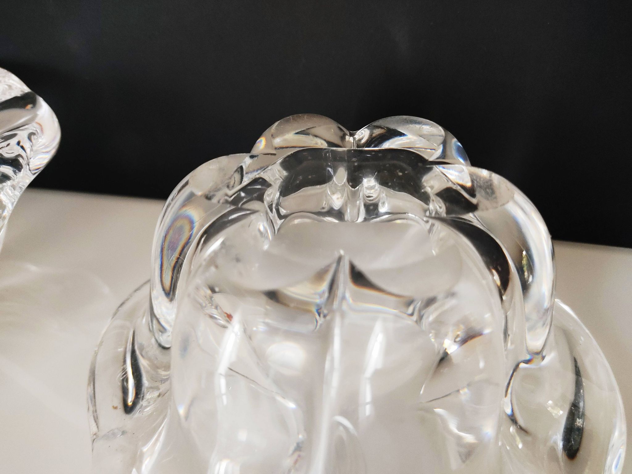 Set of 3 cups including one signed Val Saint Lambert