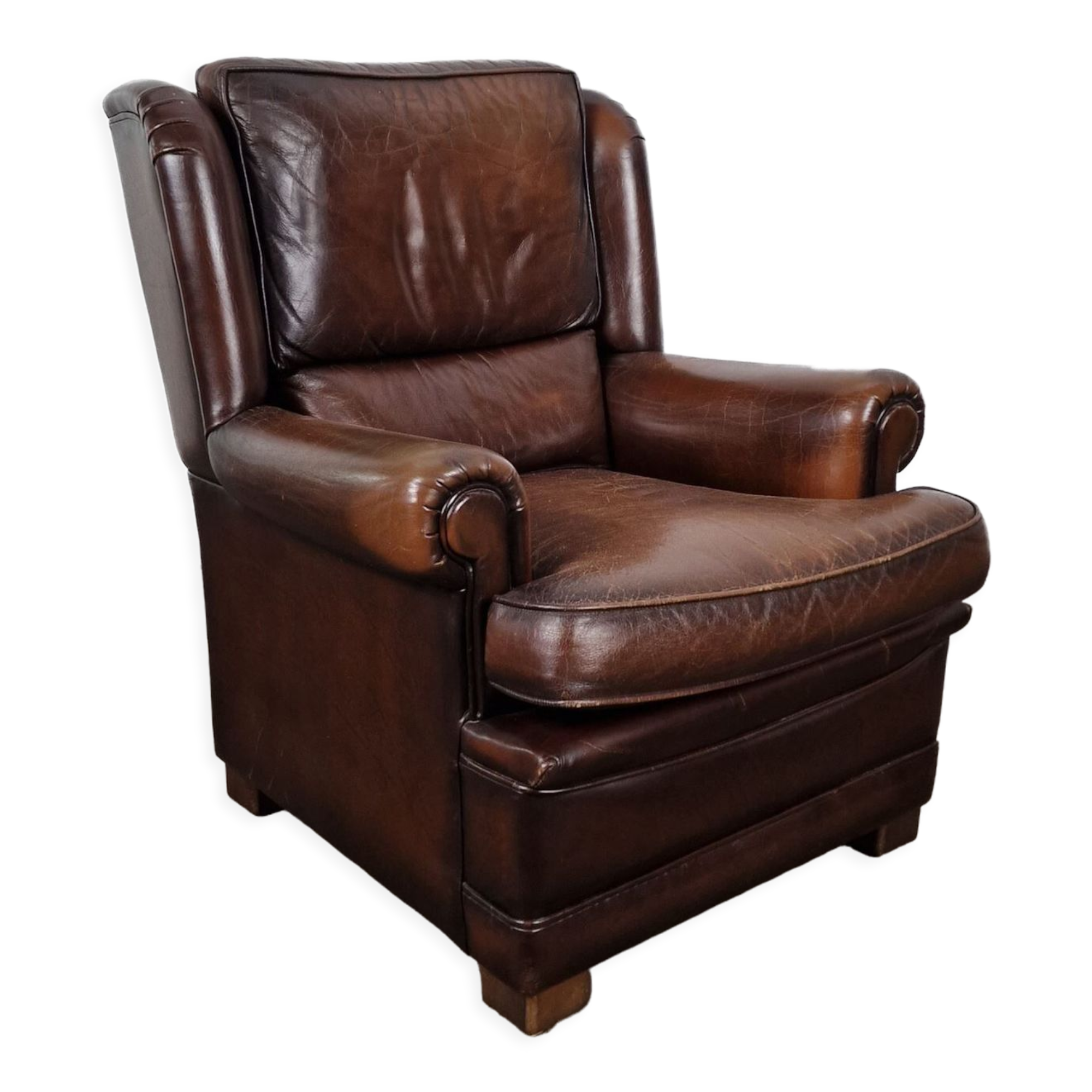 Vintage brown leather armchair