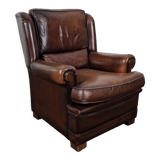 Vintage brown leather armchair