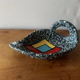 Large vintage Vallauris pocket bowl - Ecume de Mer - free form