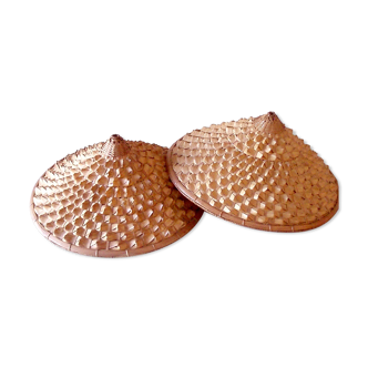 Pair of vintage rattan suspensions