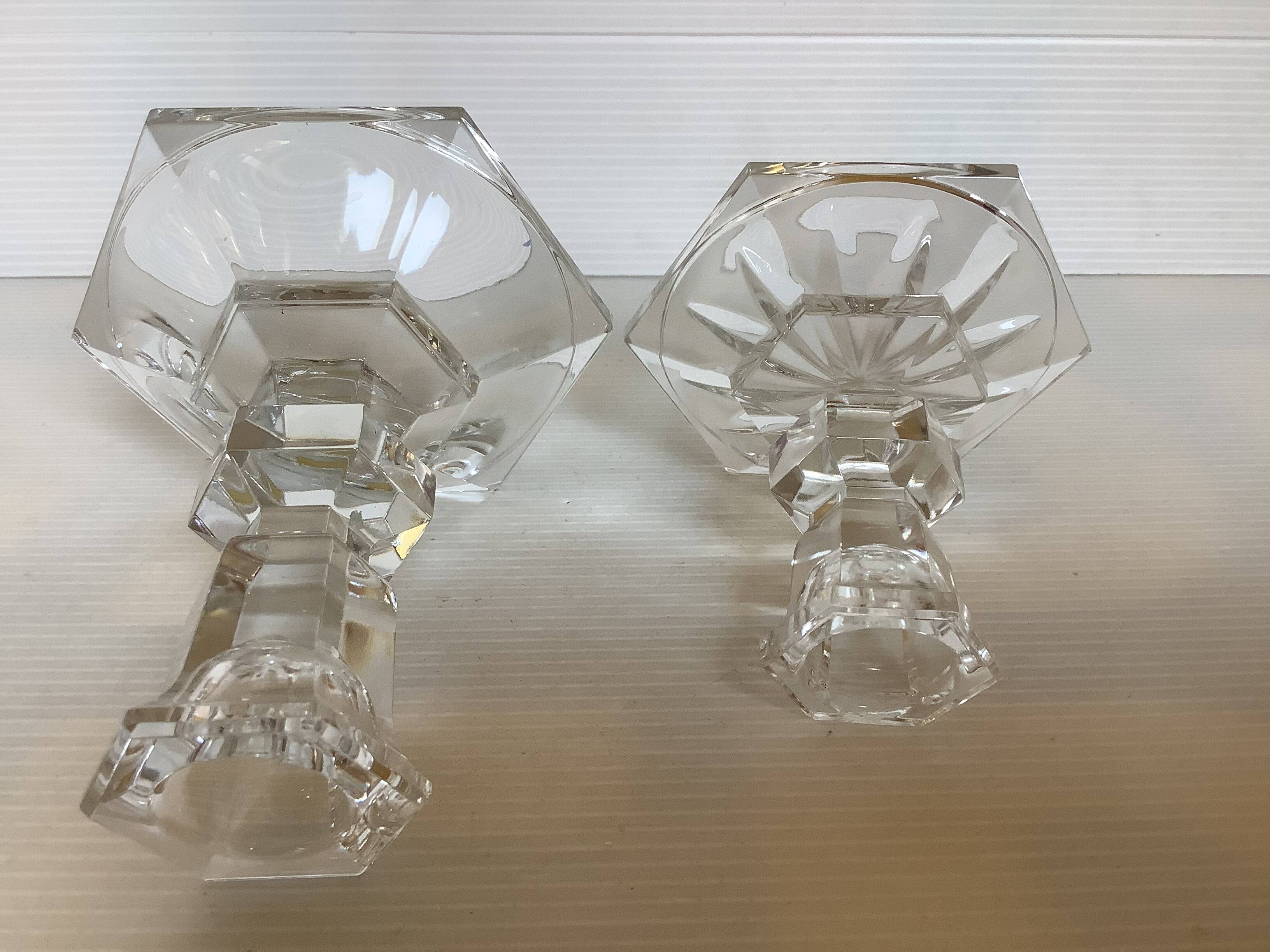 Pair of Inn Crystal Austria candlesticks