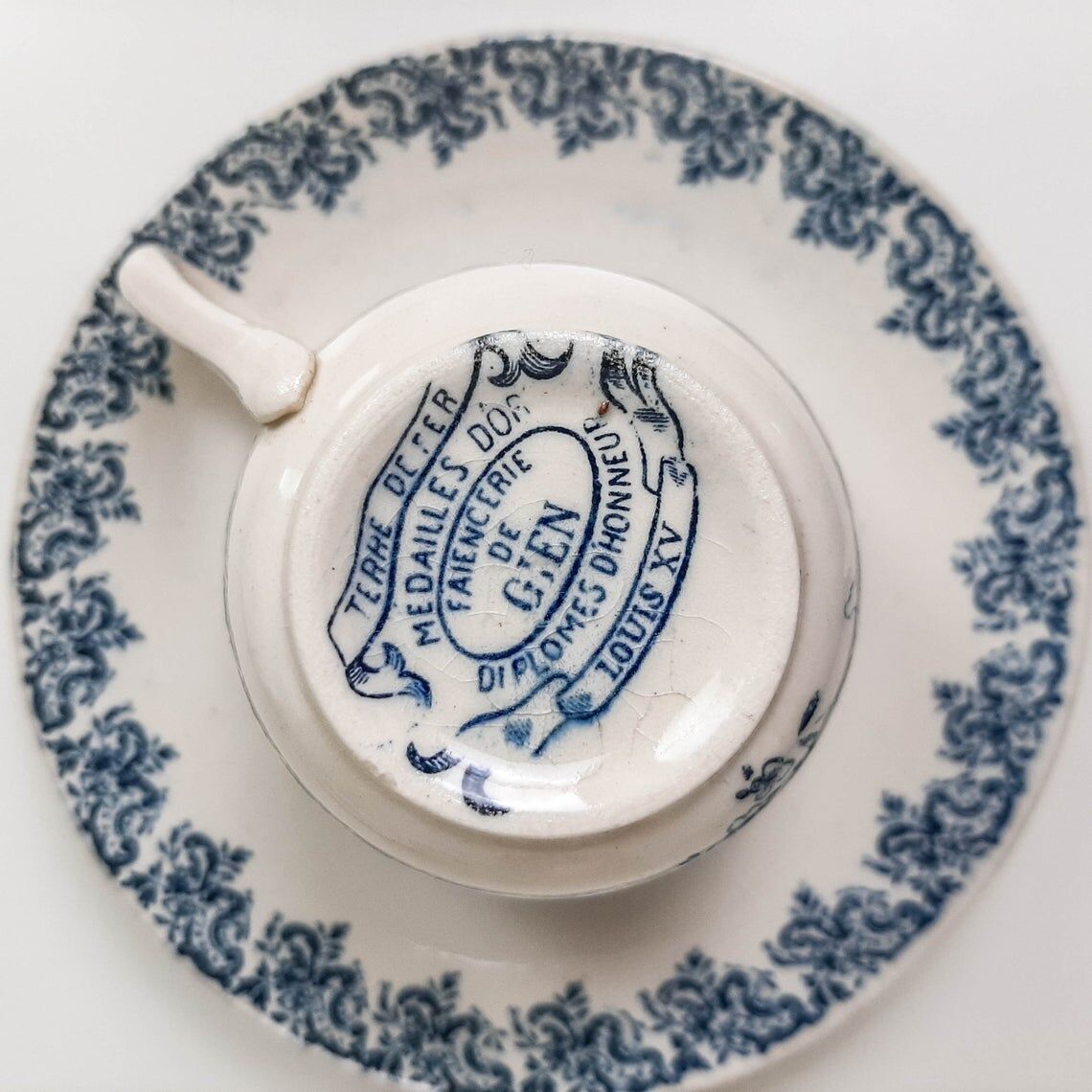 Gien earthenware coffee service, Terre de fer