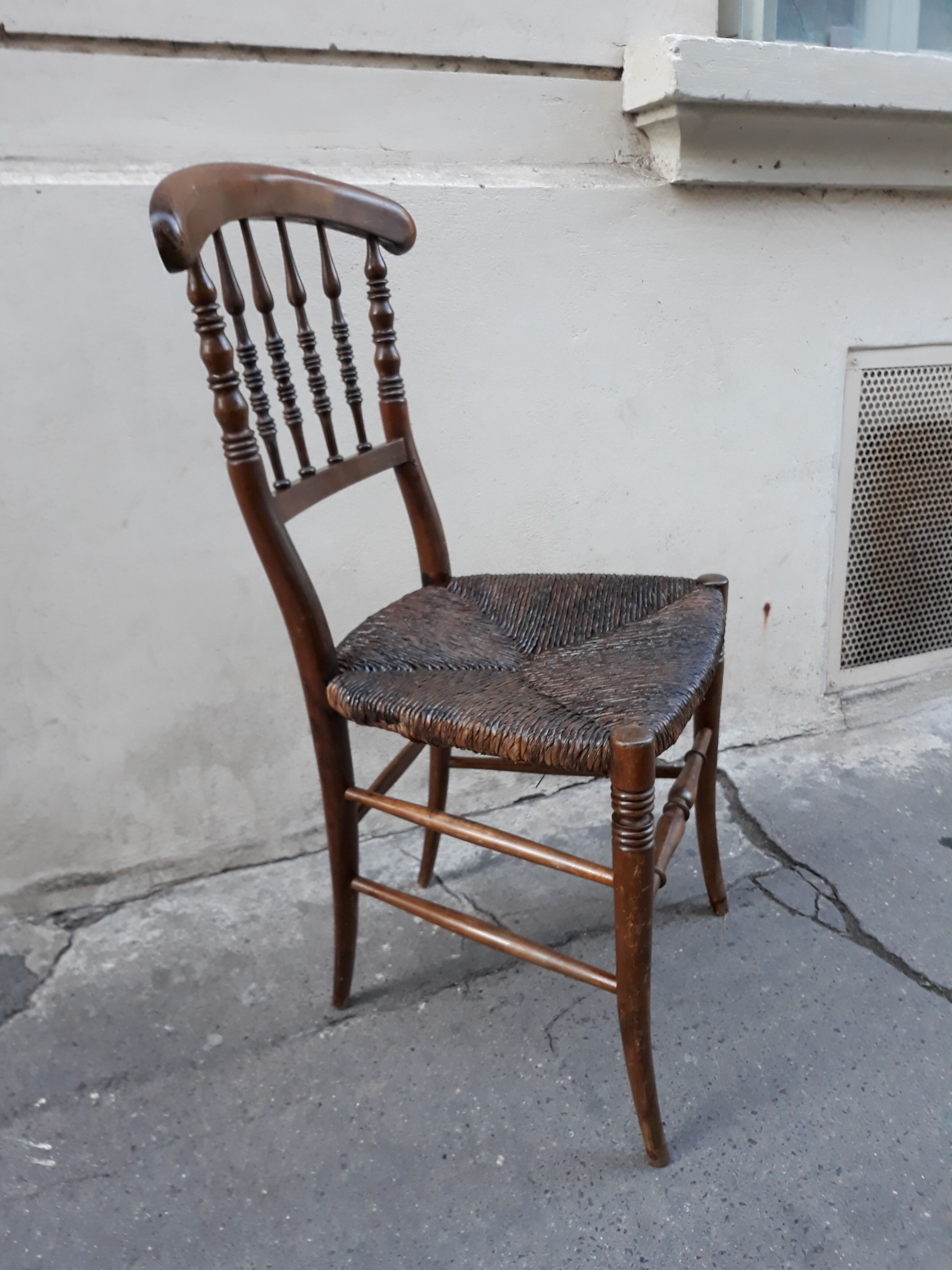 Old chair in mulching