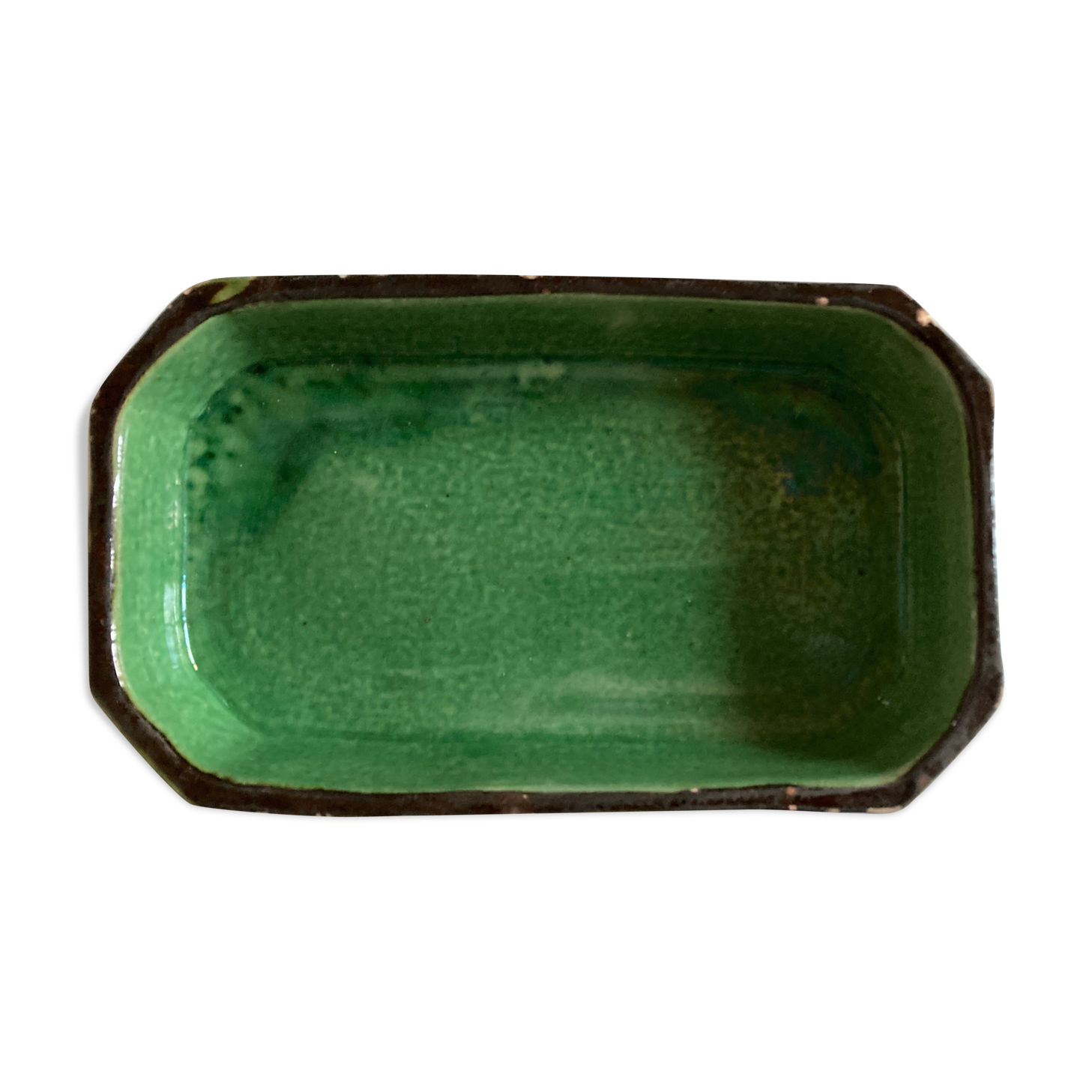 Glazed earth centerpiece dish Aegitna Vallauris 1960