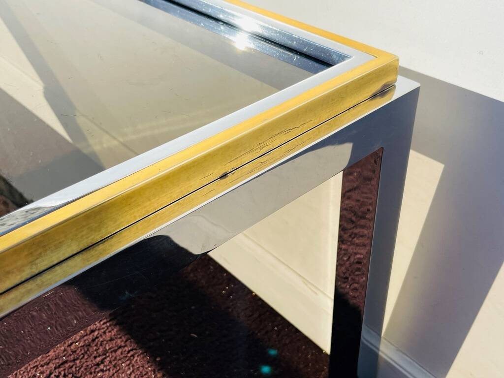 Rectangular coffee table. Flaminia Belgochrom W. Rizzo Vintage 70s