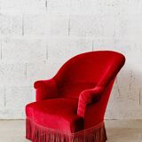 Burgundy toad armchair