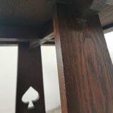 Arts and crafts style oak side table, 1950s