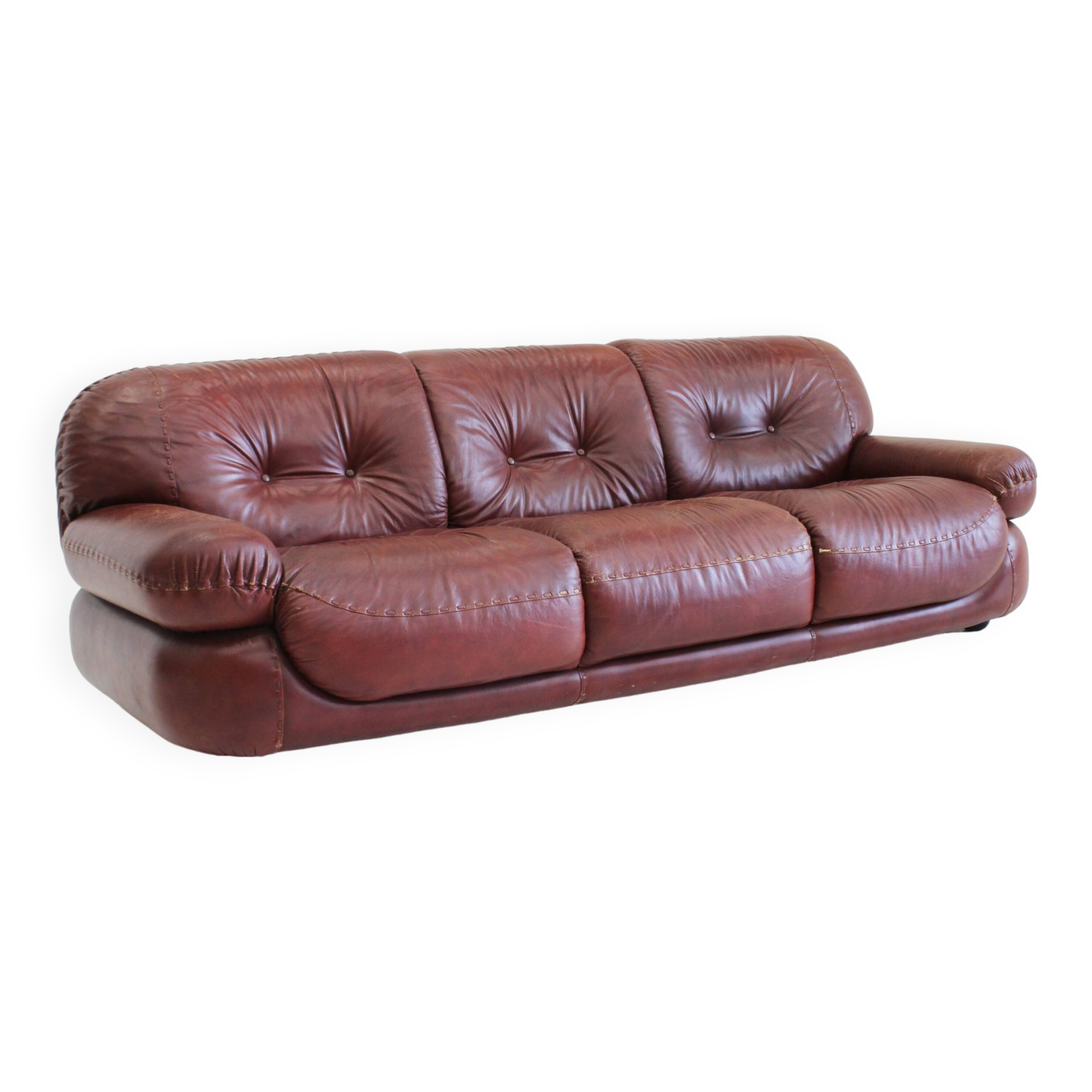 Sapporo Italian leather sofa Mobil Girgi 1970s