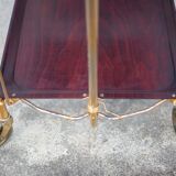 Vintage service, rolling bar, table, wheeled service, golden metal service, folding service