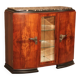Art Deco 1930 walnut display cabinet