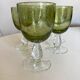 Set de 6 verres à vin 1970 en verre bullé vert