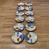 Set of 12 plates entirely handmade.