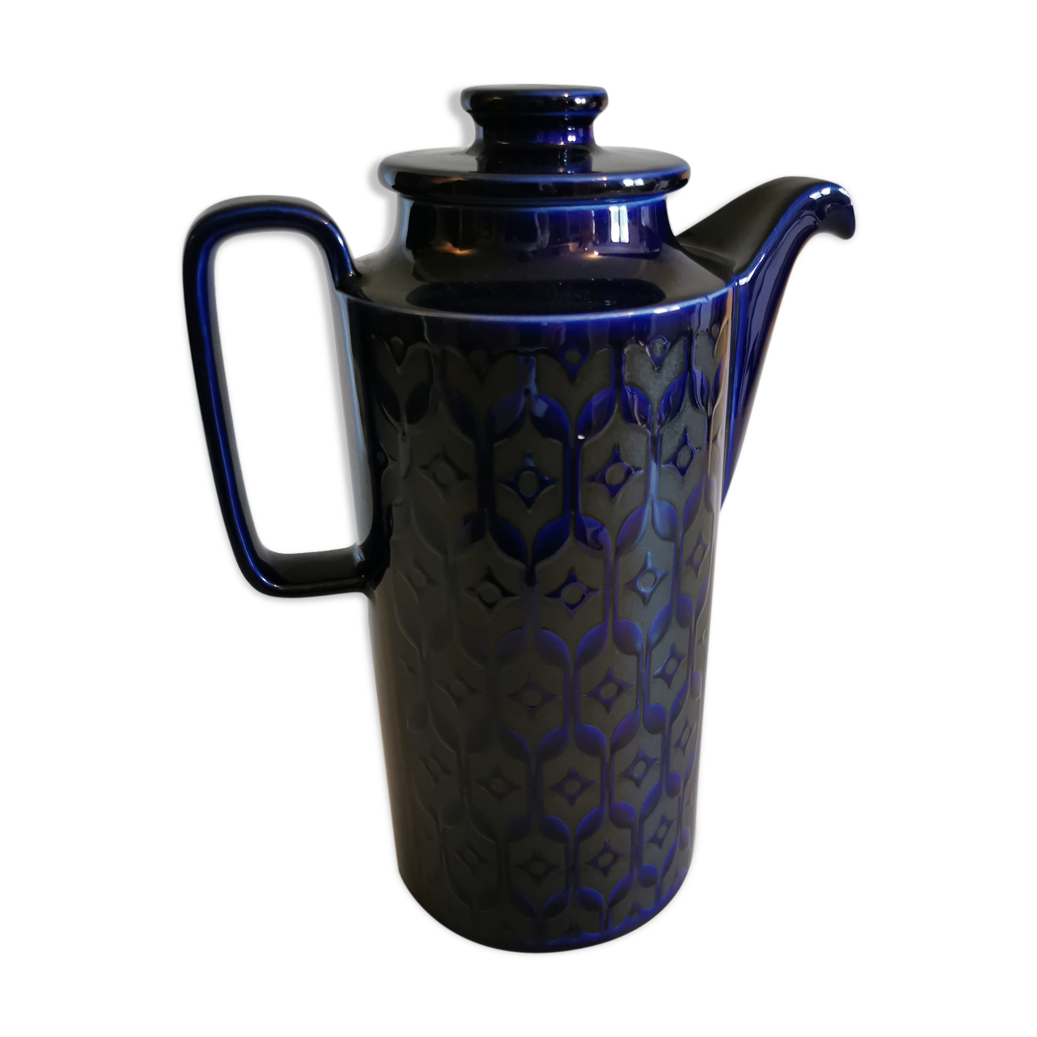 Art deco style coffee maker midnight blue