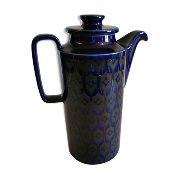 Cafetière haute style art déco bleu nuit