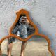 Vintage Venetian mirror, orange painted wooden frame
