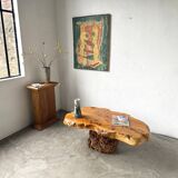 "Free-form" coffee table in solid elm.