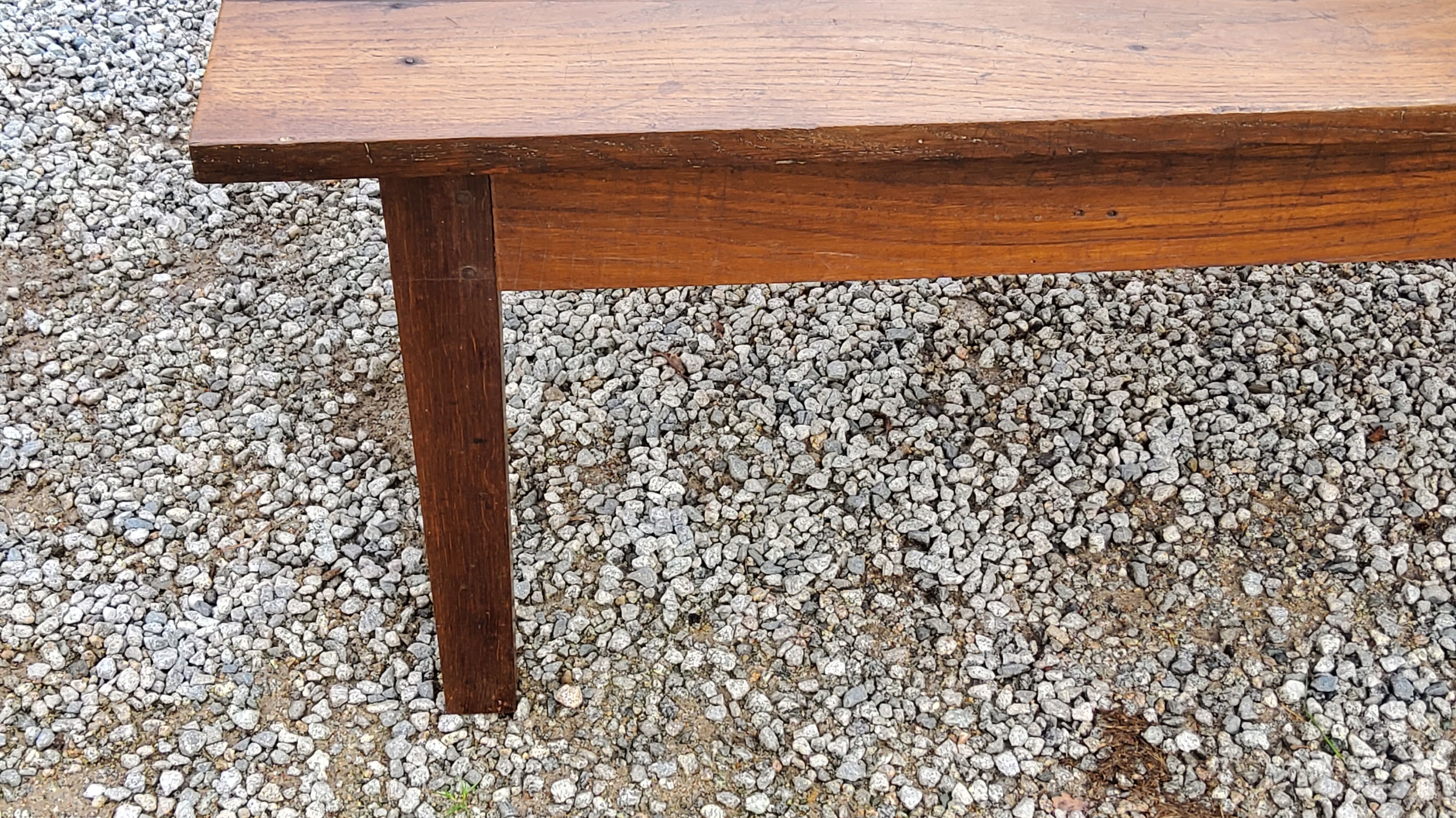 Oak farmhouse coffee table nineteenth century 1 drawer feet bobbins 149cm