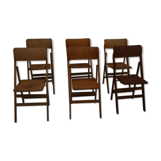 Lot of 6 foldable theater chairs stamped