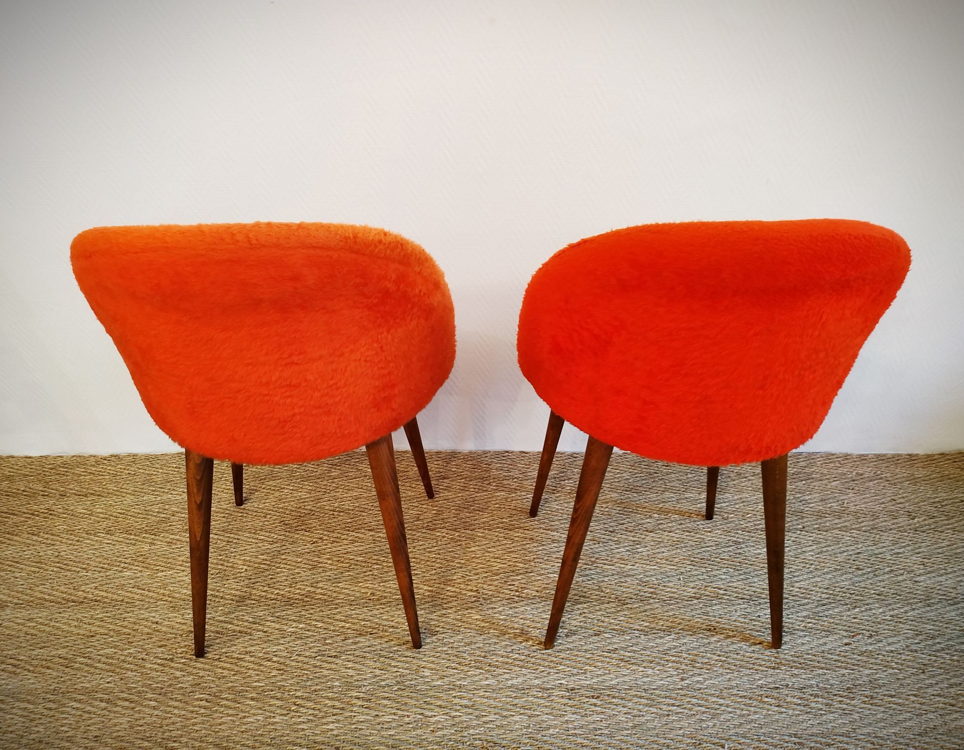 Paire de chaises 70's "moumoute"