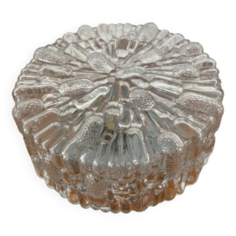 Vontage molded glass ceiling / wall light from the 70s