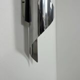 Pair of vintage wall lights, chrome metal, France, 1970.