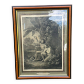 Tableau reproduction gravure ancienne La Prière