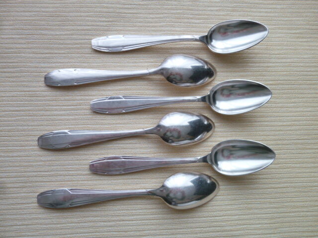 Set of 6 teaspoons in silver metal Vintage Goldsmith Apollo
