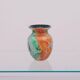 "Silica Creation" vase by Jean Michel Operto in blown glass