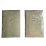 Pair of rectangular Moroccan brass mirrors, 1970s