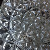 Vintage structured glass round ceiling lamp 60s-70s