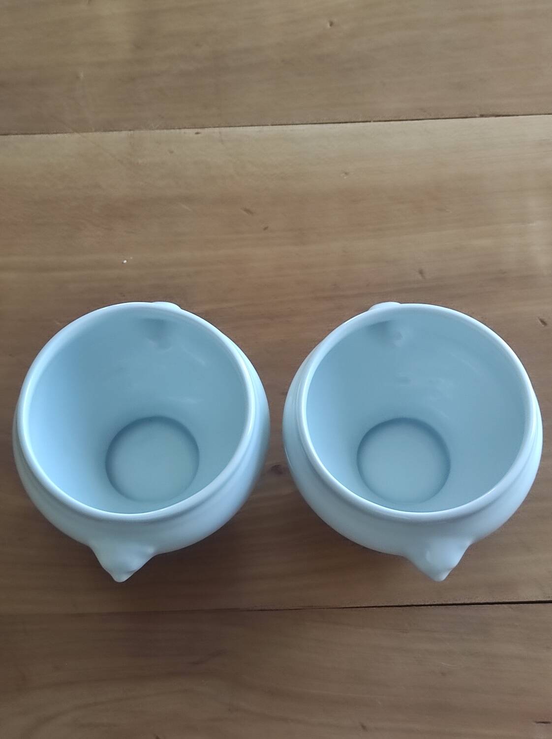 Set of 2 mini French porcelain soup tureens