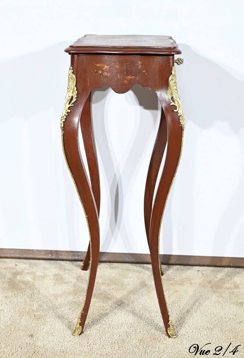 Small Table in Lacquered Wood, Louis XV Style – Late 19th Century