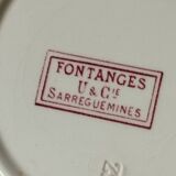 Set of 6 Fontanges Sarreguemines dessert plates