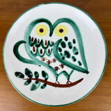 Vintage 1950s ceramic plate owl